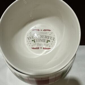 ROYAL NORFOLK Christmas Bowls The Most Wonderful Time Of The Year Set Of 2 New